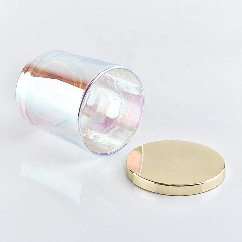 12oz Iridescent glass candle jar home decor pieces