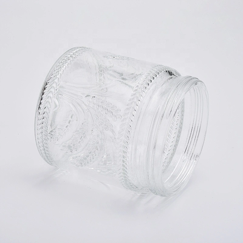 Empty crystal engraving candle container tealight glass candles vessel kitchen decoration wholesale