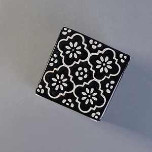 Square glaze printing custom ceramic tealight candle jar porcelain candle holders bedroom decorative use