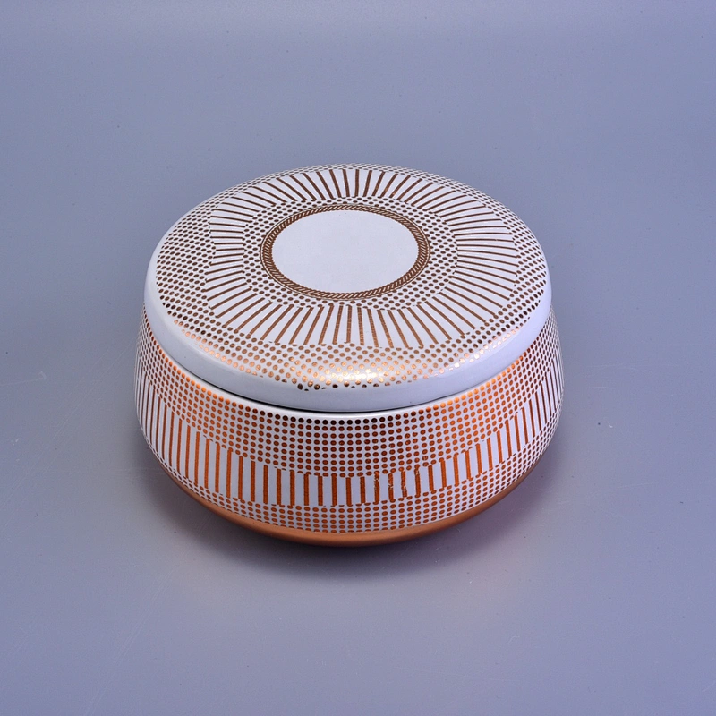Wholesales Sunny design silver gold scented ceramic candle holder with lid
