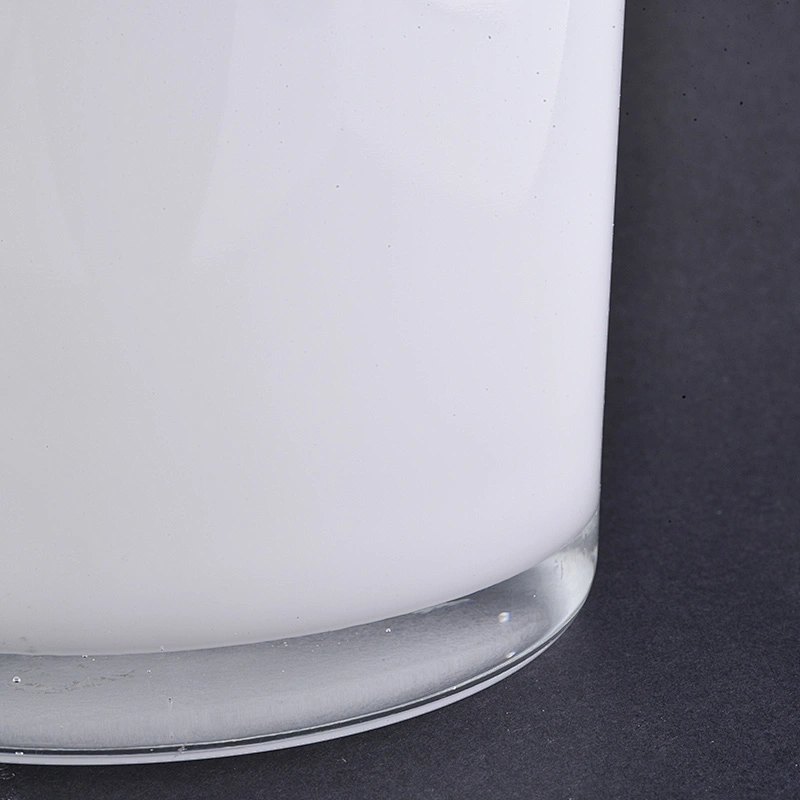 white glass candle holder, cylinder candle container