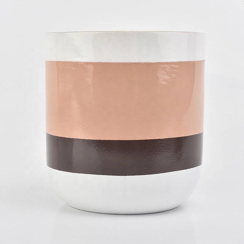 Luxury pink glazed ceramic candle vessels votive scented candle holder home decoration use