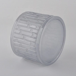 frosted colored glass candle jar