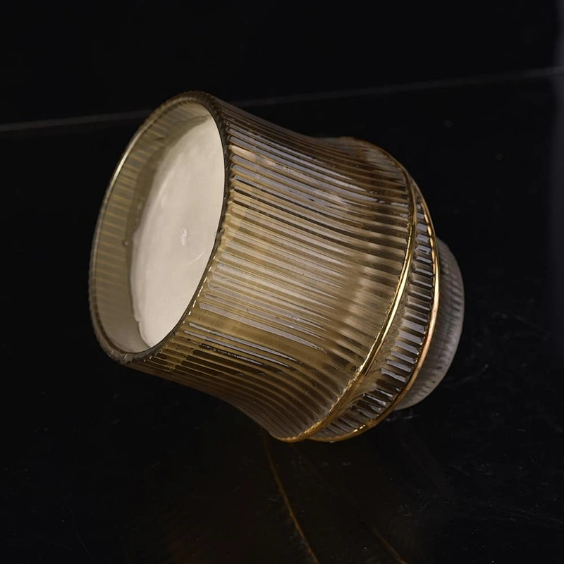 Hot sales custom luxury gold glass candle jar for home decor