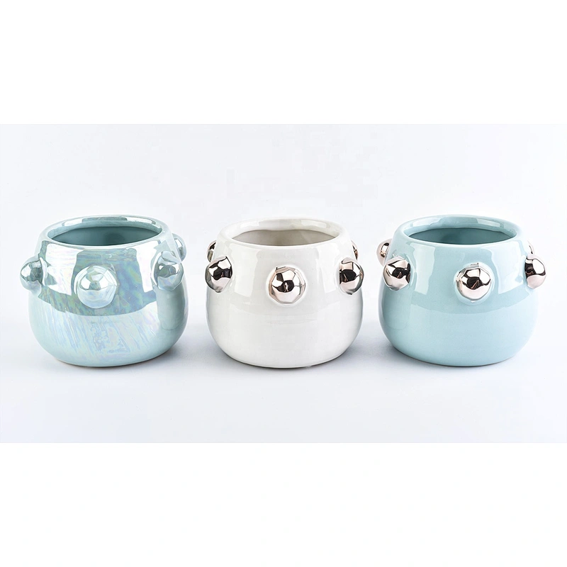9oz shining hologram ceramic candle jars