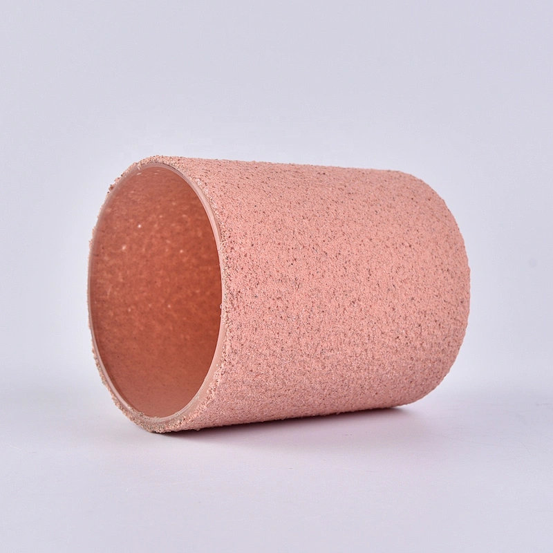 Wholesales luxury cylinder pink cement vessel for candles