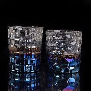 Transparent engraving Glass Candle container tealight plating candle Holder party Decor Wholesales