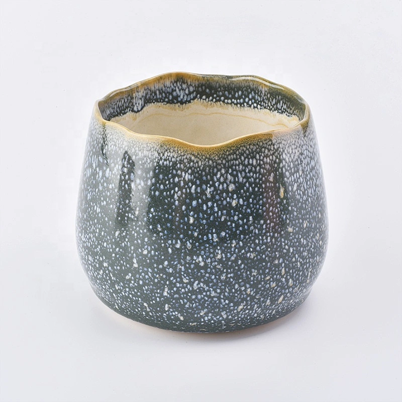 Wave ceramic candle holder glossy candle vessel wedding decor wholesale