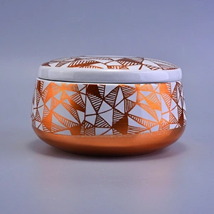 Wholesales Sunny design silver gold scented ceramic candle holder with lid