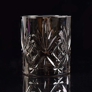 Luxury embossed candle jar glass tealight candle holder wholesales