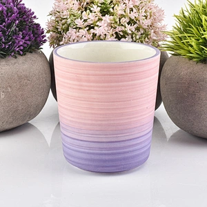 Frosted rainbow candle votive holder ceramic candle jars wedding centerpiece in bulk