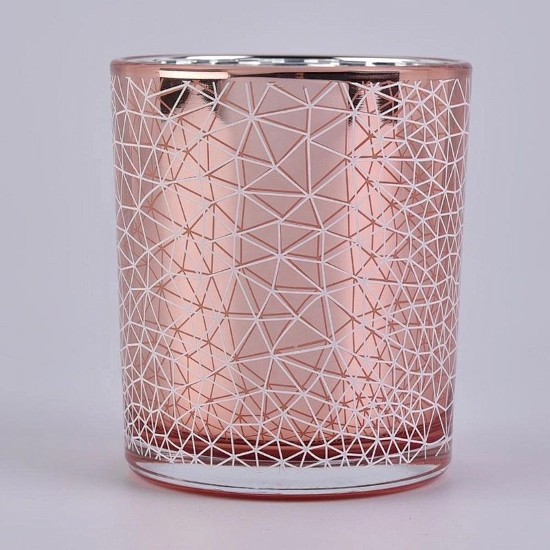 Rose Gold Glass Candle Jars Home Decor