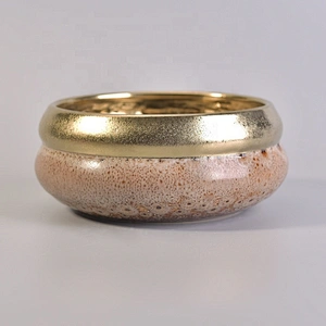 10oz 20oz Custom chinese gold ceramic candle jars