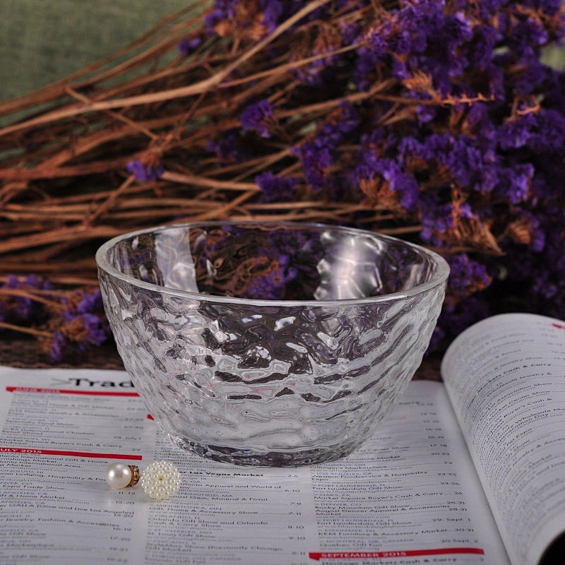 Beaten Clear Glass Candle Holder Glass Bowl Home Decor Wholesales