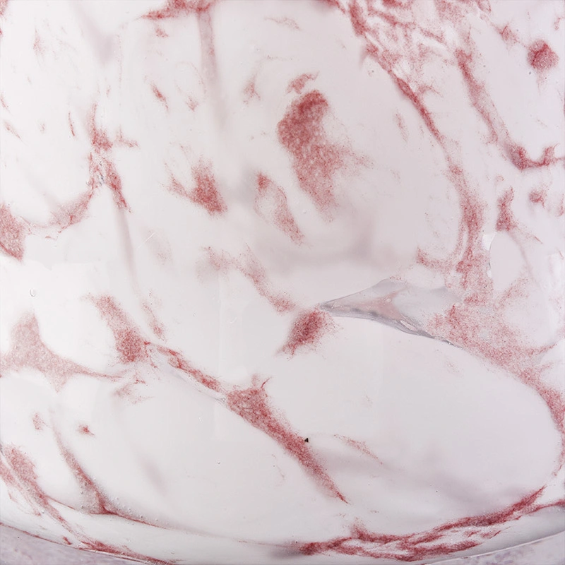 pink and white color mixed status glass candle jar hand made