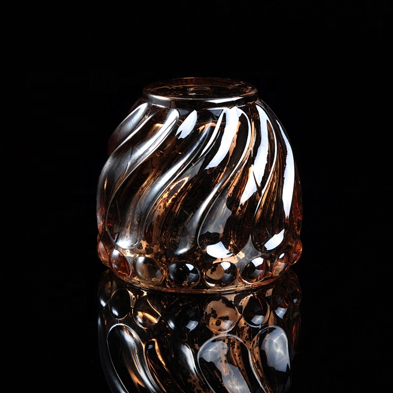 Customized electroplated glass candle vessel home decor