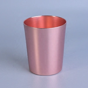 Aluminum Cylinder Pink Metal Candle Jars Metal Container for Wedding Decor in bulk