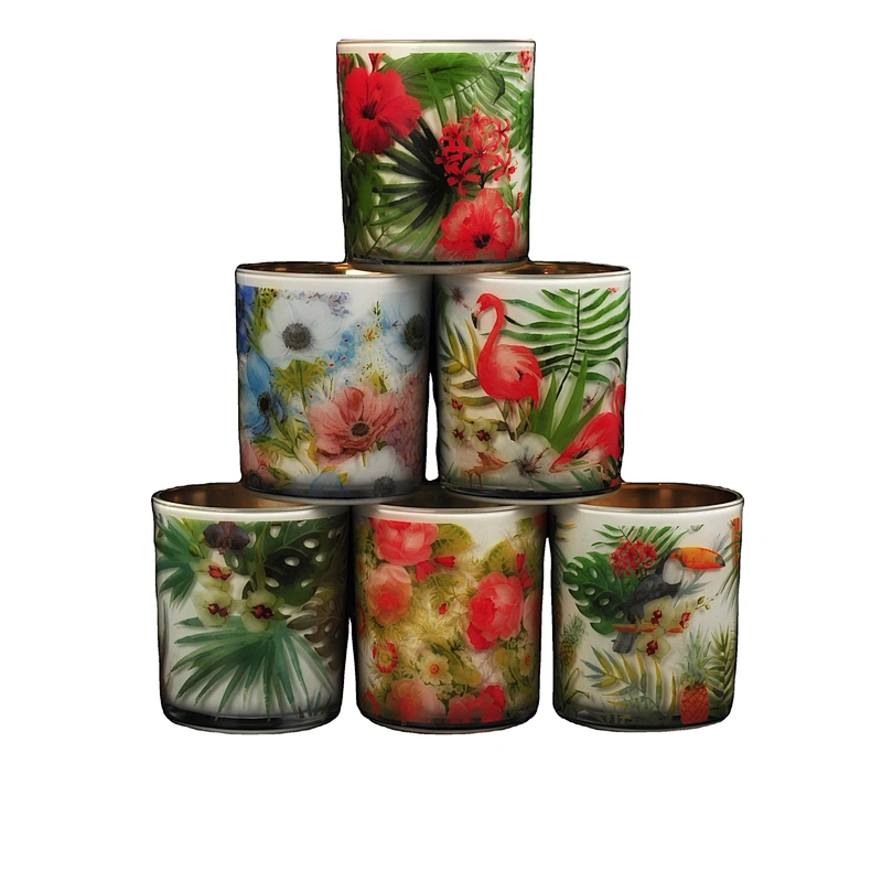 In bulk cylinder tealight electroplated glass candle jar holders