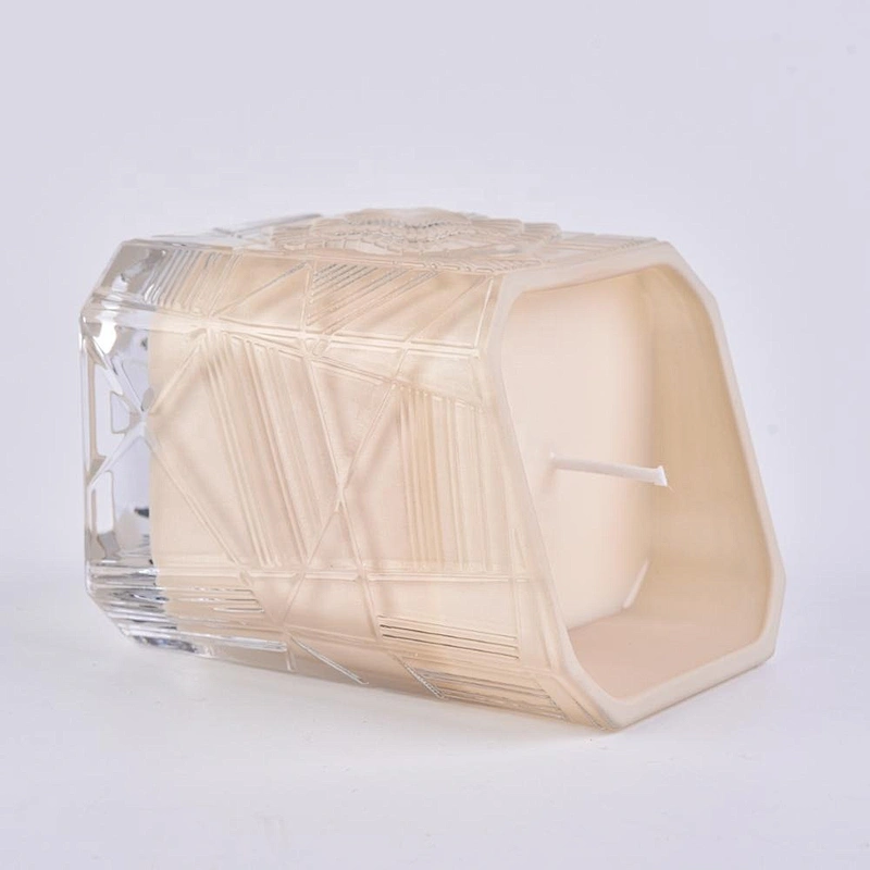 Sunny new design luxury custom Trapezoid candle glass holder jar