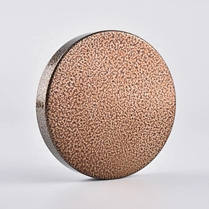 Supplier round Custom amber metal lid for candle holder