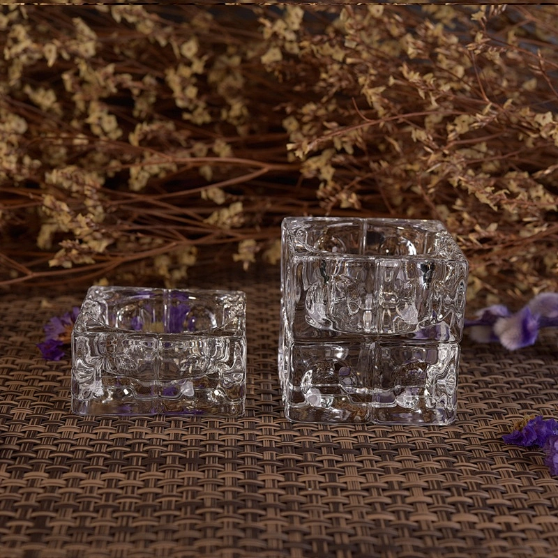 Square clear Glass Candle container tealight candle Holder home Decor