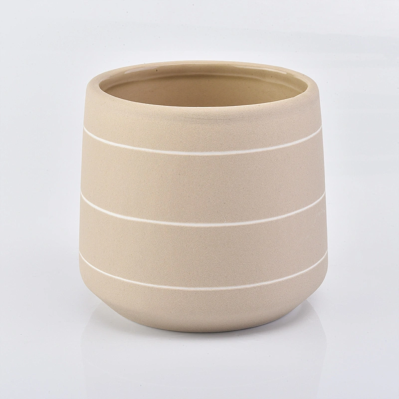 15 oz yellow ceramic candle container, concise style ceramic jar home decoration