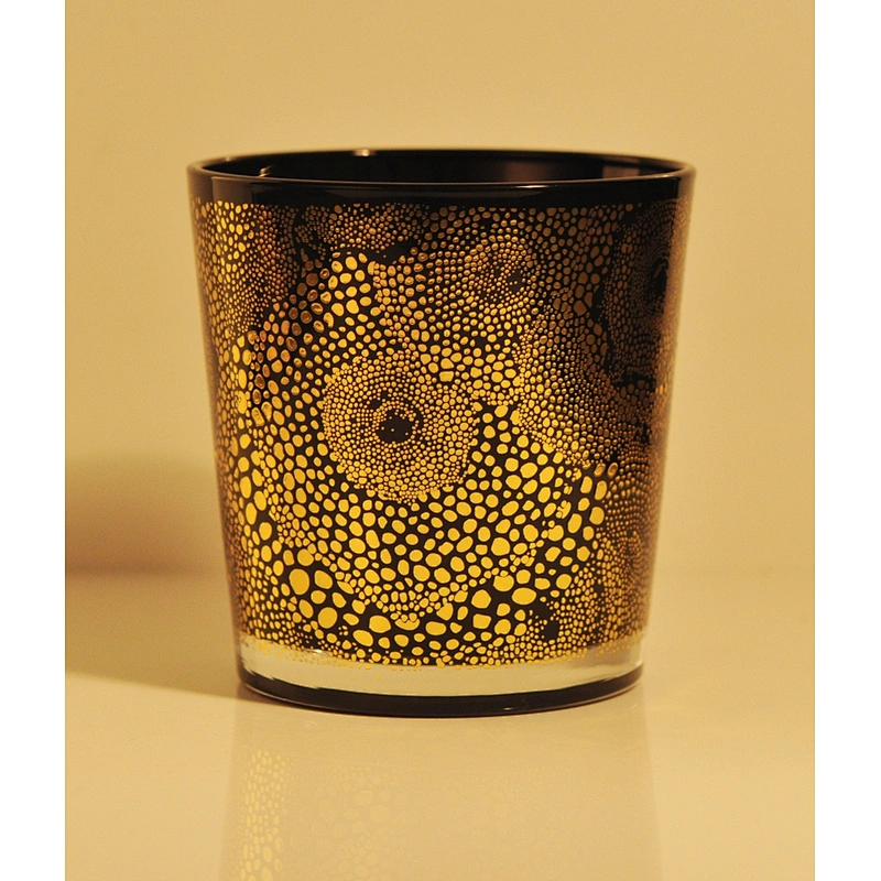 Manufacturer luxury custom logo black Glass candle container 10oz