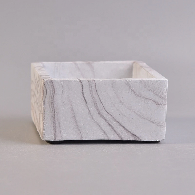 Square cement hurricane candle container wholesales