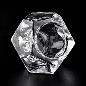 Wholesales tealight geometric crystal glass candle jars