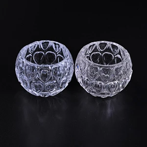 Crystal glass heart bubble tealight candle votive holders wholesale