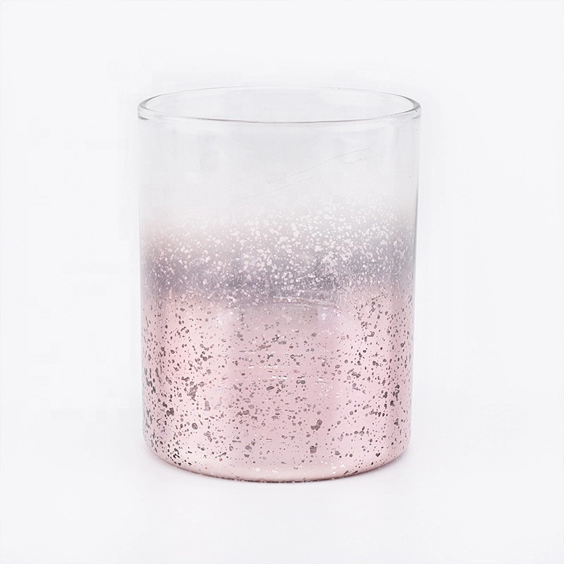 Sunny pink iridescent glass candle holders for home wedding decoration