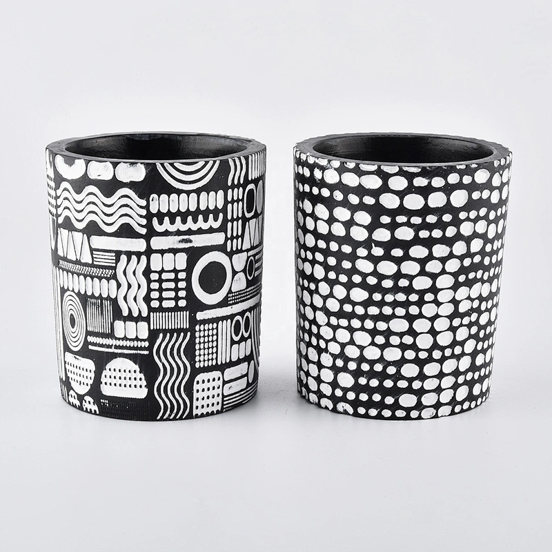 8 ounce matte black concrete candle jars