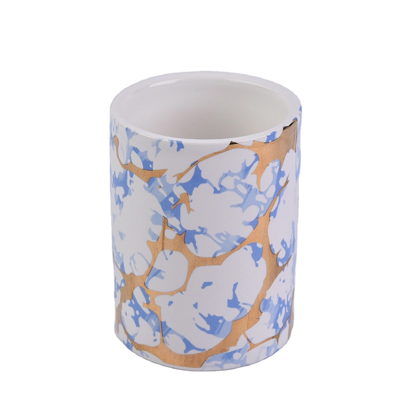 10oz 20oz Wholesales home decor custom blue ceramic candle holders