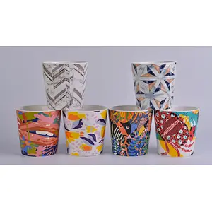 ceramic candle jar with decal 600ml