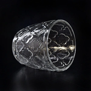 Transparent embossed Glass Candle tumblers