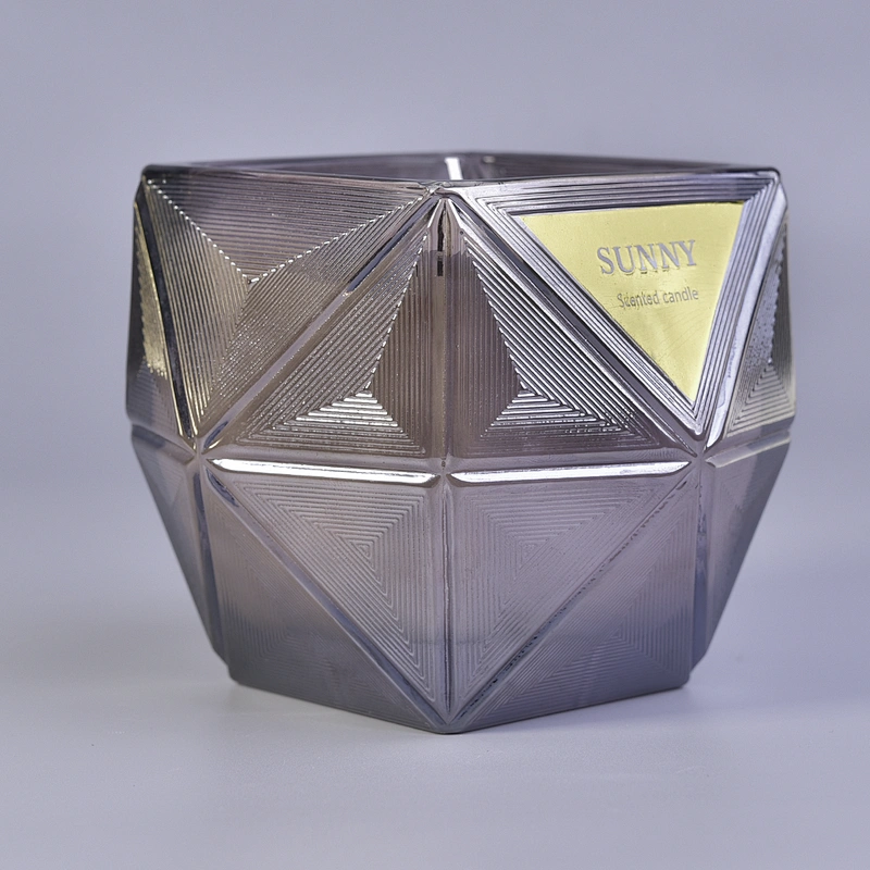 10oz 12oz 14oz Sunny scented Luxury Hexagon custom glass candle jar