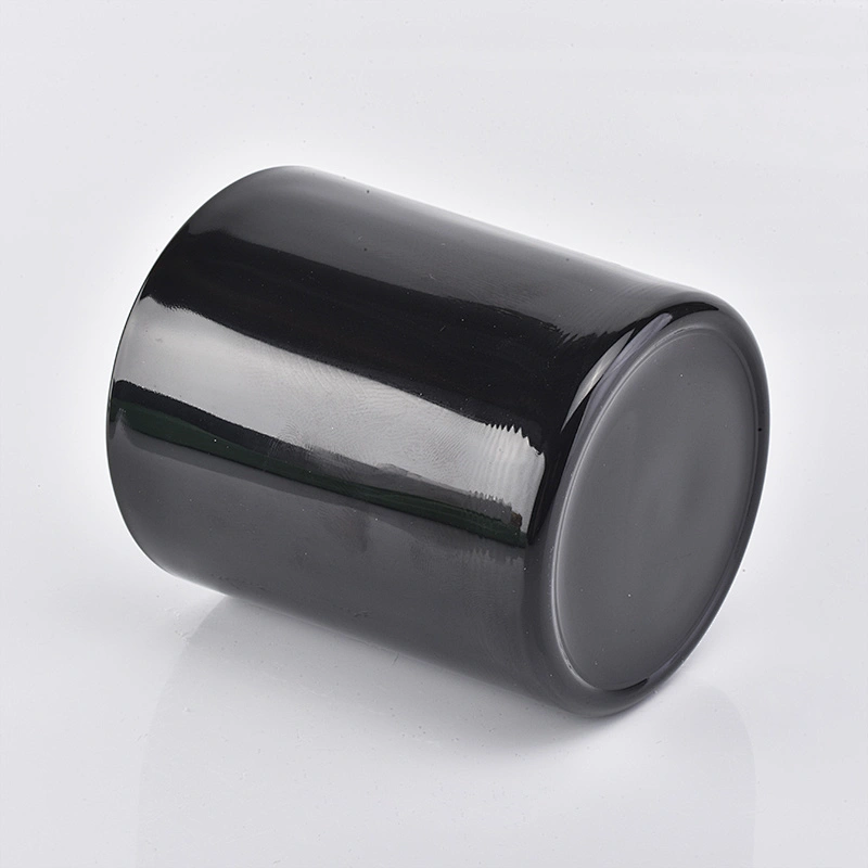 black pillar candle holder, glass cylinder candle jar
