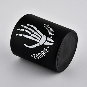 300ml glass candle holders, black glass candle jar