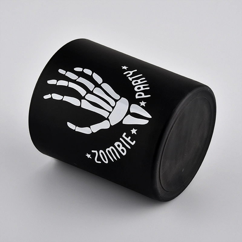 300ml glass candle holders, black glass candle jar