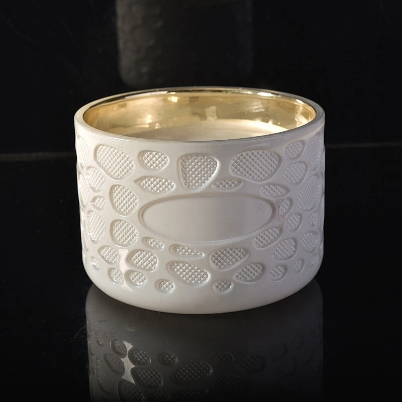 26+years brand cooperation Luxury white heat resistant glass candle jar 10oz