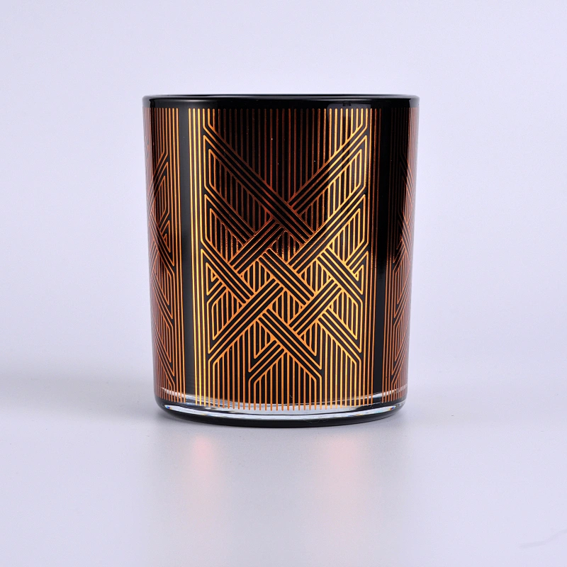 Home decor black custom glass holder for candle making