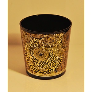 Manufacturer luxury custom logo black Glass candle container 10oz