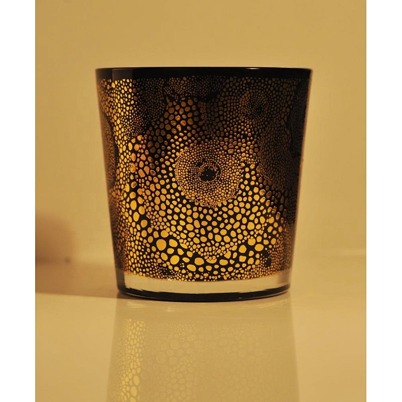 Wholesales Luxury black glass candle vessel for home decoration