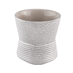 Metallic coating ceramic candle jars for Christmas