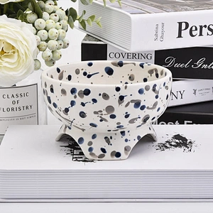 Circle handmade ceramic candle vessel tea light candle tin home decor