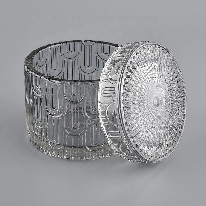 empty luxury glass candle vessels with lid