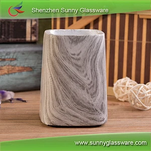 Customized concrete candle container water transfer printing home decor
