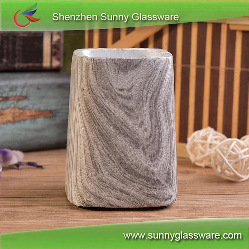 Customized concrete candle container water transfer printing home decor