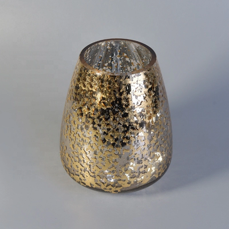 Customized Electroplating iridescent jars for candle scented glass candles vessel home decoration