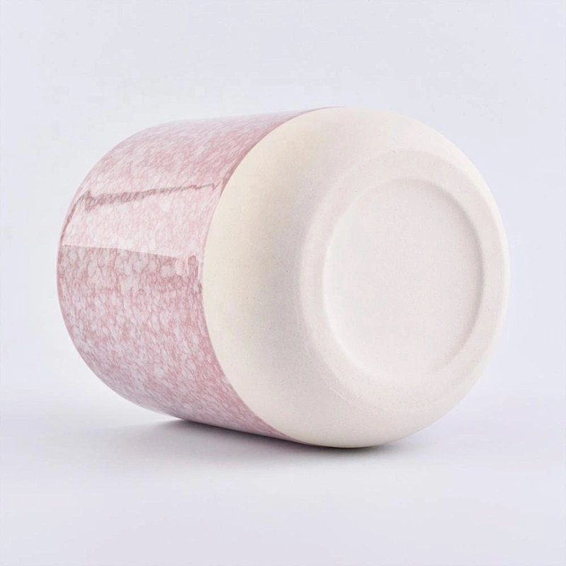 Home decoration matte pink ceramic candle vessel 8oz 10oz